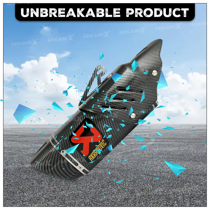Mikanix Universal Akrapovic Racing Sports Silencer/Exhaust Muffler Pipe with Carbon Fiber Plate Slip-on Exhaust System for Motorcycle and Scooties
