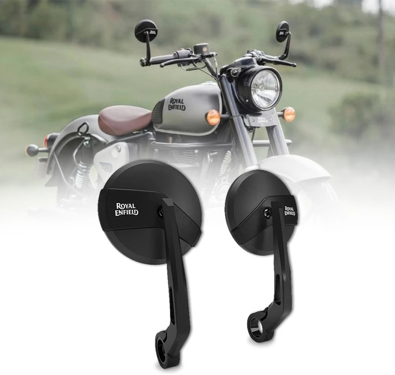 MIKANIX Manual Rear View Mirror For Royal Enfield Universal For Bike (Left, Right)