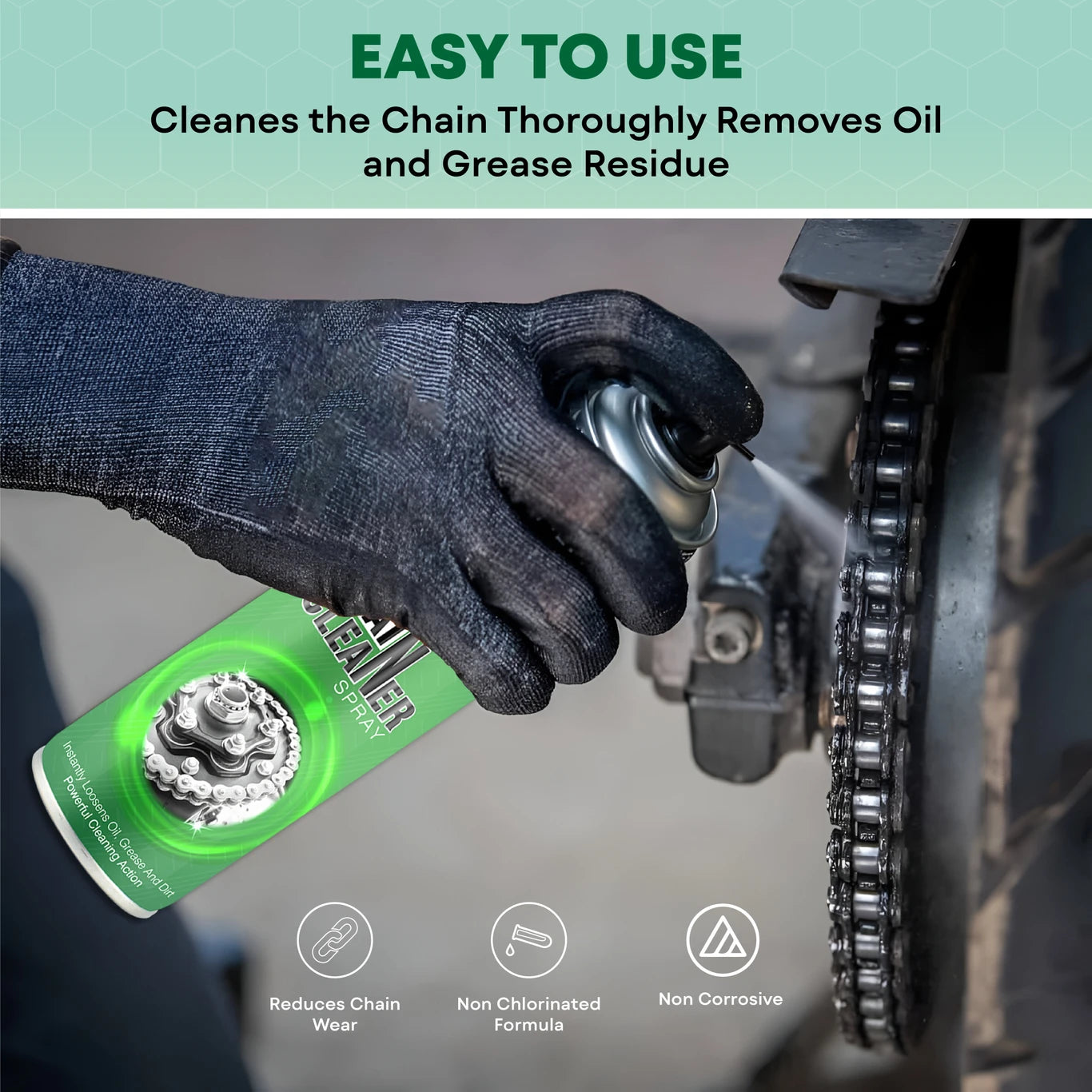 BRXR Chain Cleaner Spray for All Bike & Cycle Chains | Powerful Degreaser / Removes Grease, Dirt & Grime | Pre-Lubrication Cleaner Chain Oil (500 ml, Pack of 1)