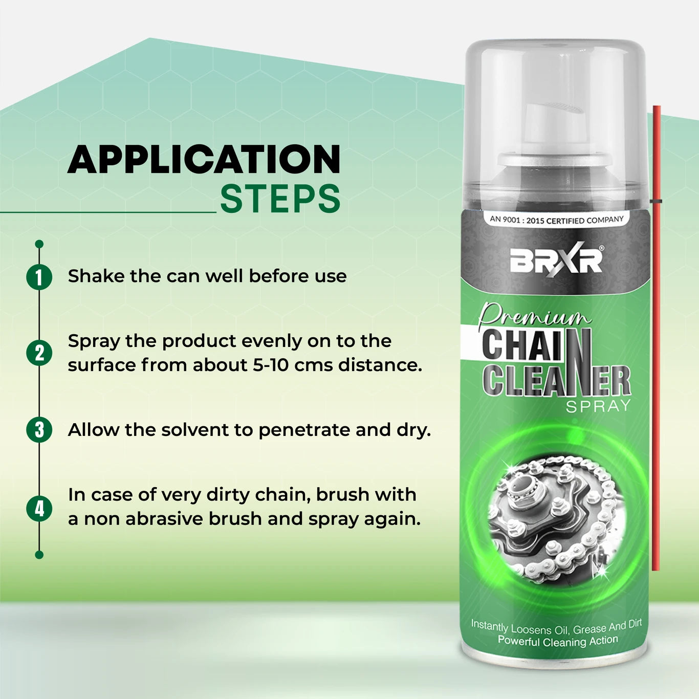 BRXR Chain Cleaner Spray for All Bike & Cycle Chains | Powerful Degreaser / Removes Grease, Dirt & Grime | Pre-Lubrication Cleaner Chain Oil (500 ml, Pack of 1)