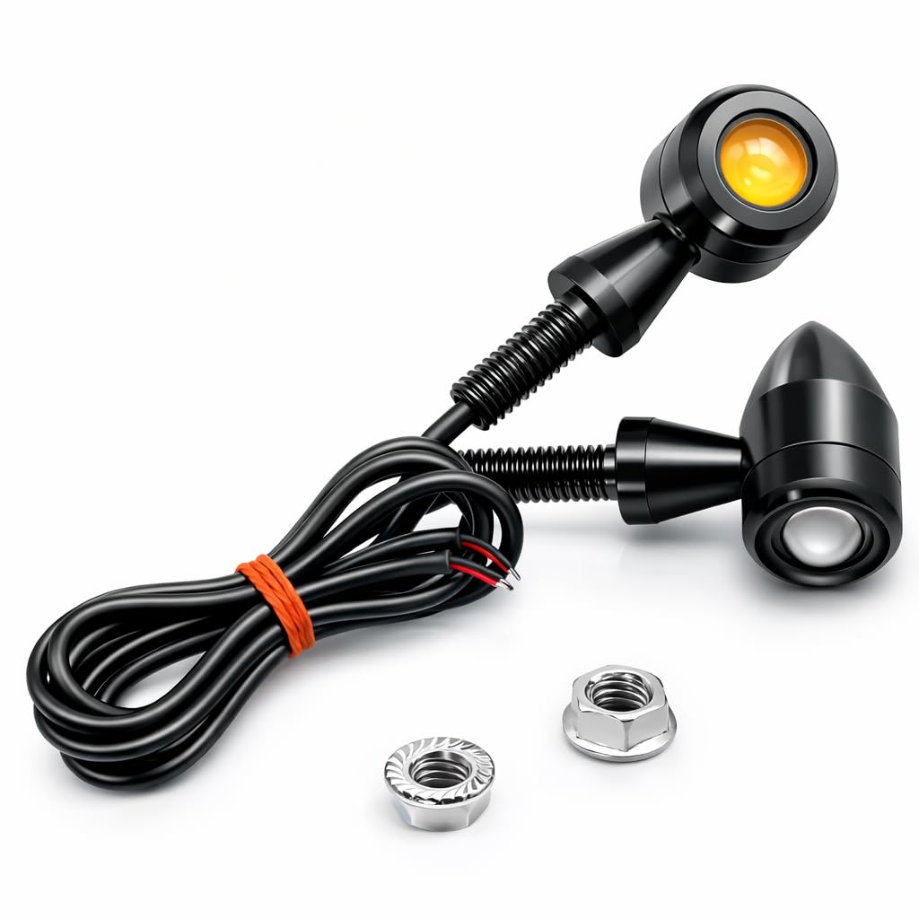MIKANIX Bullet Shape Front/Rear Turn Signal LED Indicator Fog Light | Spot Light Universal For All Bikes (Pack of 2)