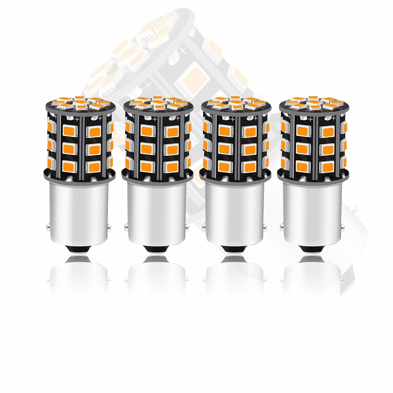 MIKANIX Super Bright Universal 360° Reflecting LED Indicator Bulbs Set of 4 Indicator Light For Bikes And Cars (Cross Pin) Orange
