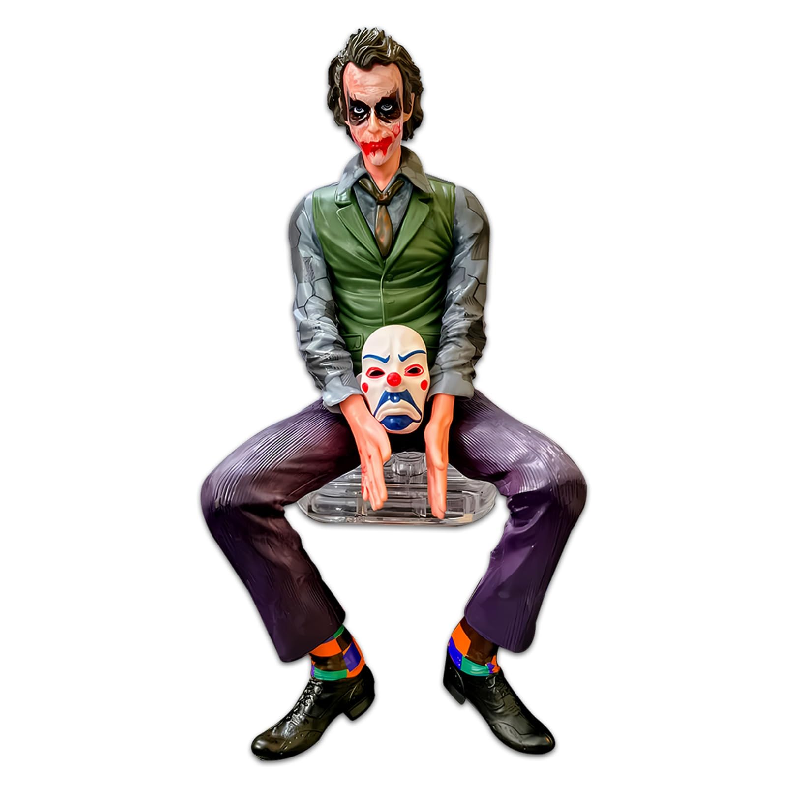 MIKANIX Joker Car Dashboard Figurine Small Size | Villain Mask Idol for Car Interior Decoration | Premium Resin Showpiece for Home & Office | Anti-Slip Base