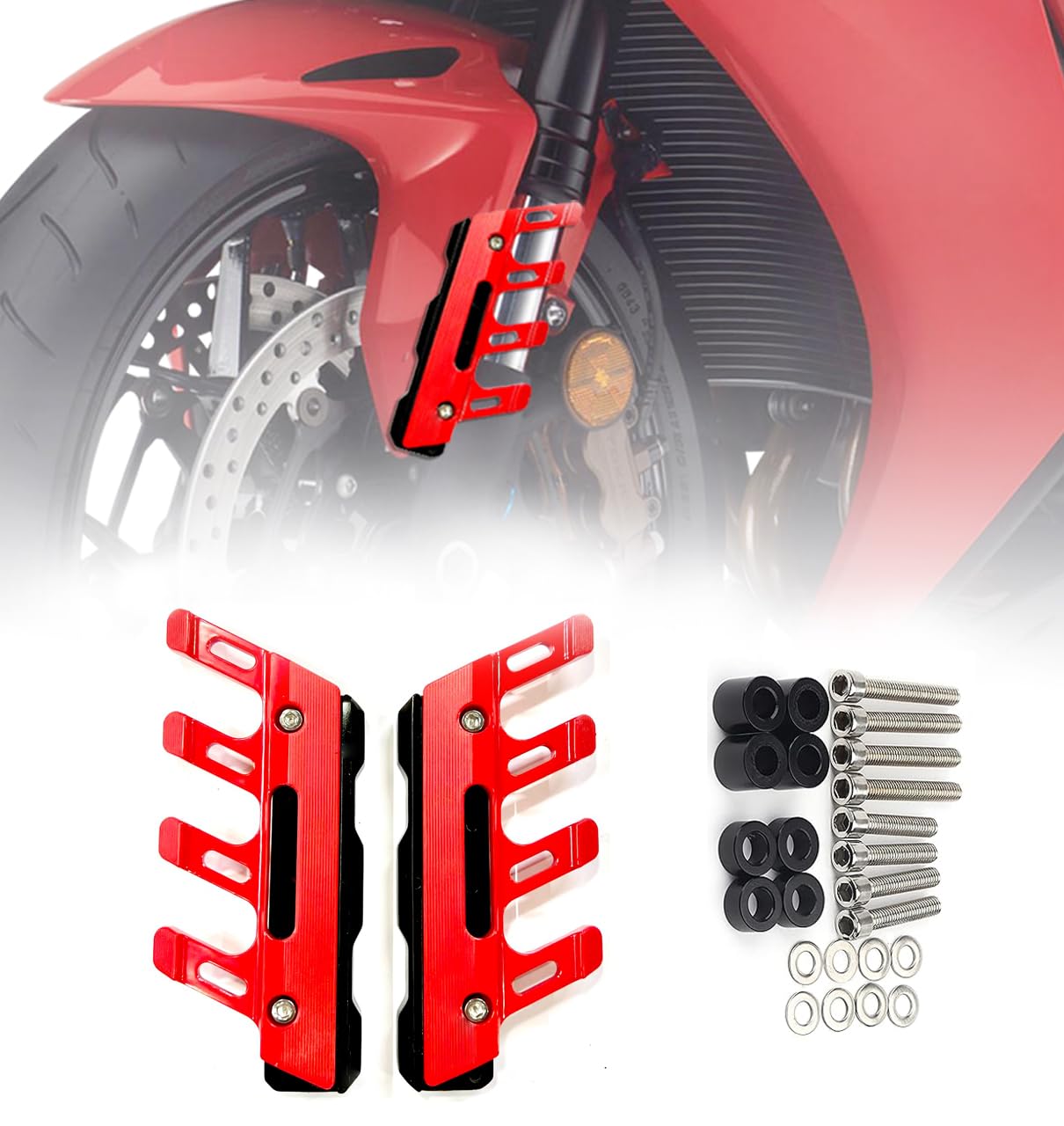 MIKANIX Bike ABS Shocker Protectors | Fork Cover Protector | Front Fender Slider Crash Guard Universal for All Bikes
