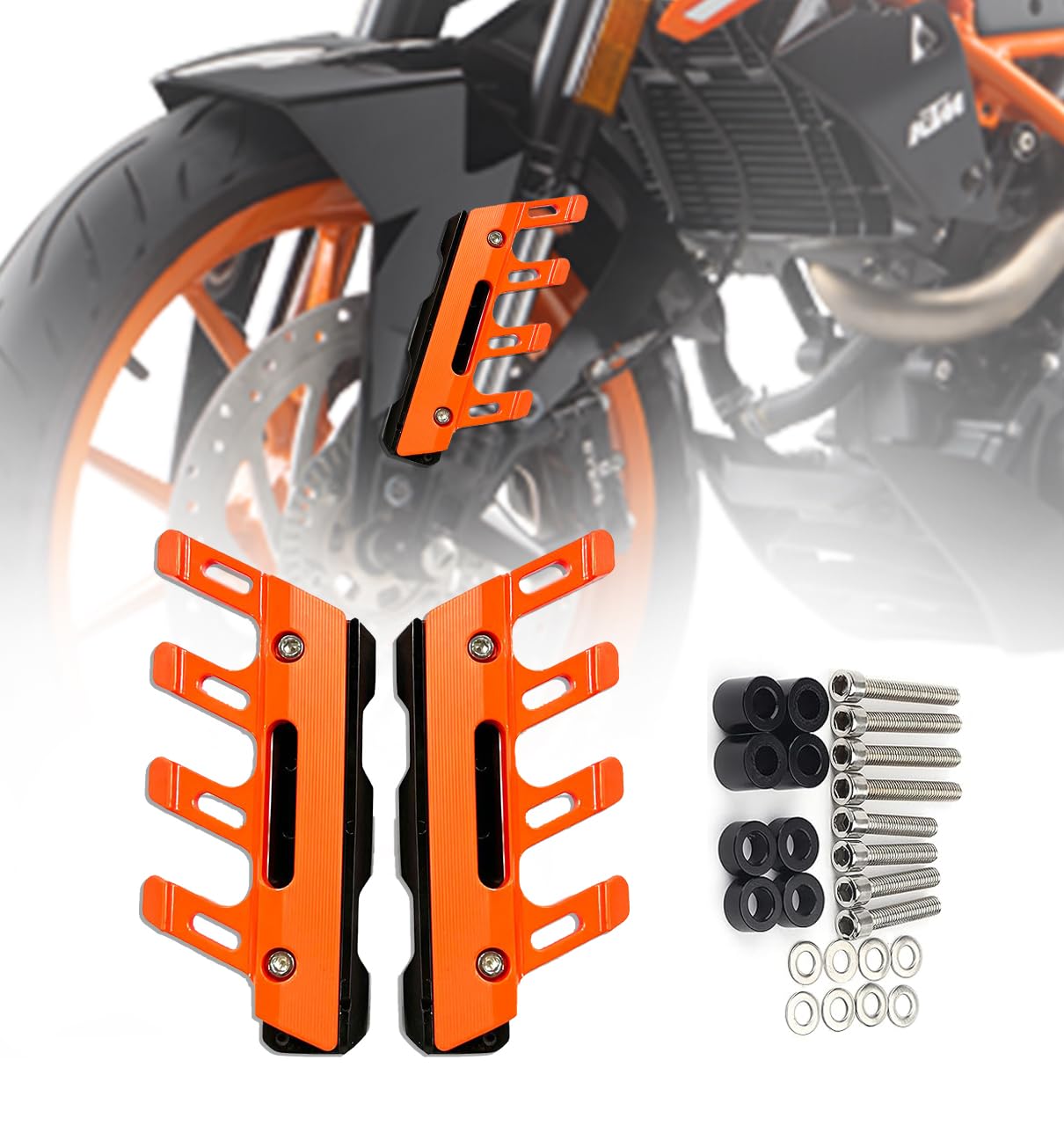 MIKANIX Bike ABS Shocker Protectors | Fork Cover Protector | Front Fender Slider Crash Guard Universal for All Bikes