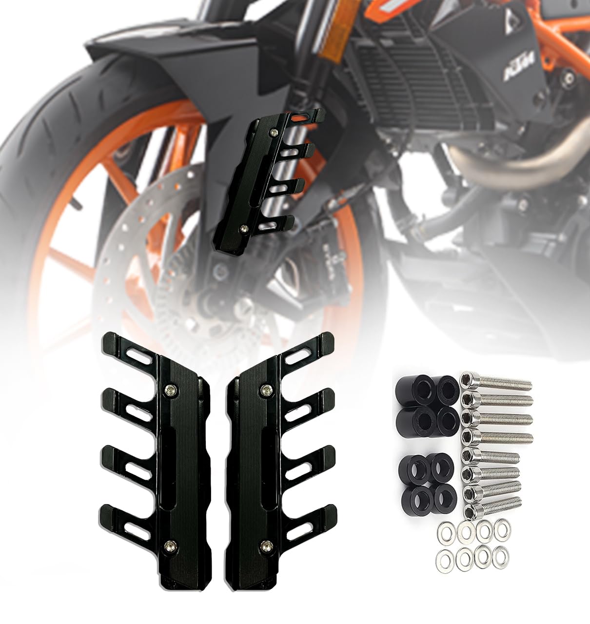 MIKANIX Bike ABS Shocker Protectors | Fork Cover Protector | Front Fender Slider Crash Guard Universal for All Bikes