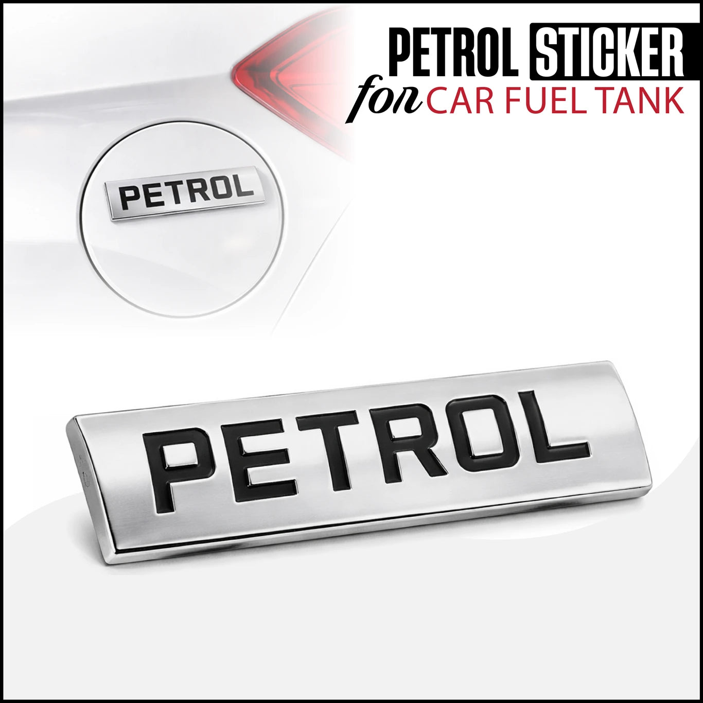 BRXR Sticker & Decal for Car (Silver, Black)