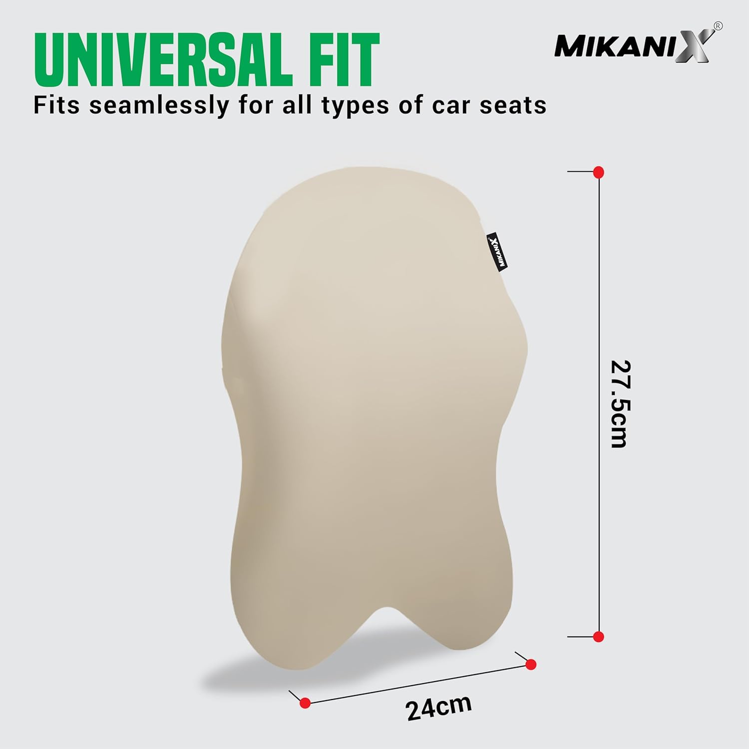 MIKANIX Car Neck Rest Pillow | Seat Cushion | 2 Years Warranty | Ultra Soft Memory Foam for Neck and Cervical Support to Relief Neck Pain & Reduced Tension (Velvet Beige Pack of 2)