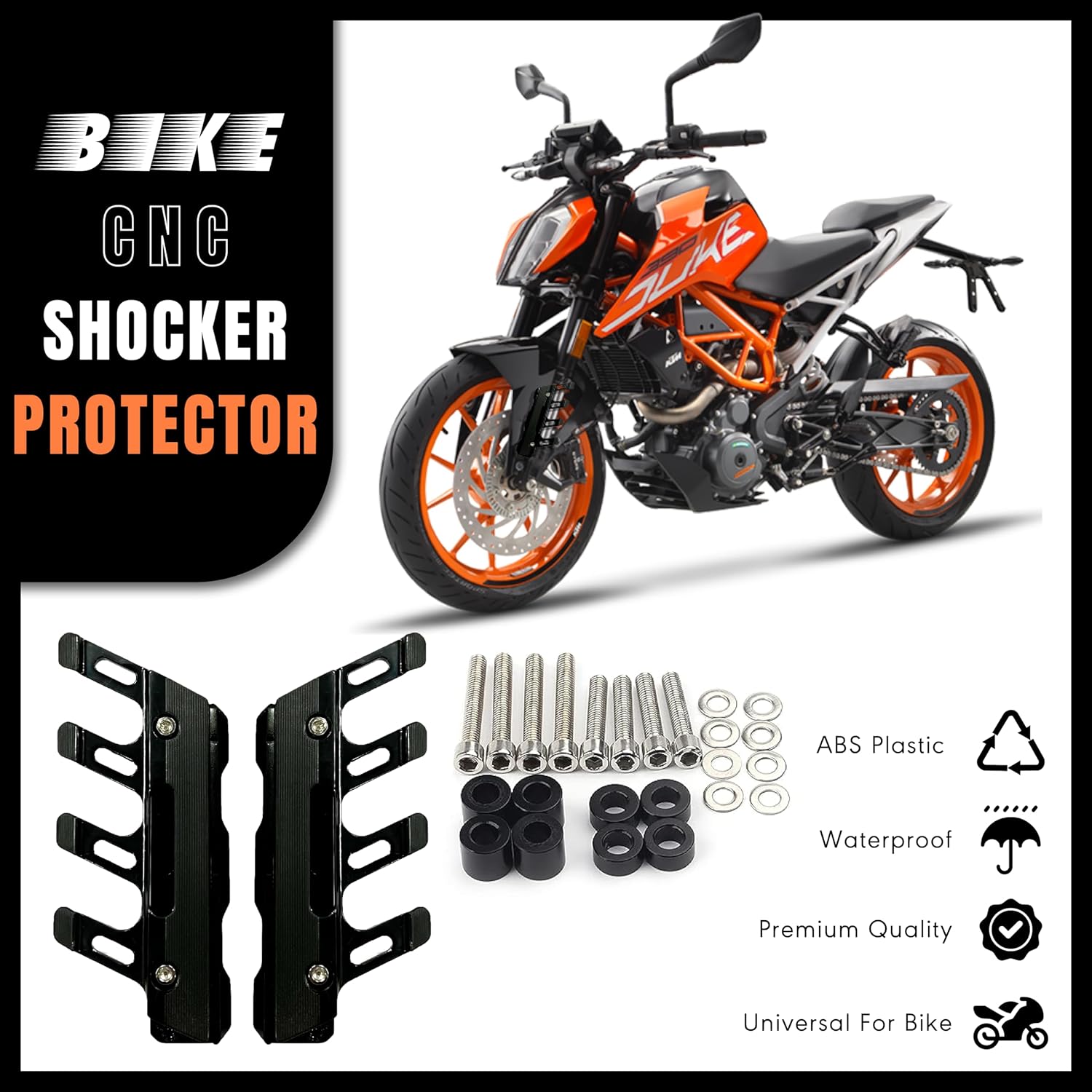 MIKANIX Bike ABS Shocker Protectors | Fork Cover Protector | Front Fender Slider Crash Guard Universal for All Bikes
