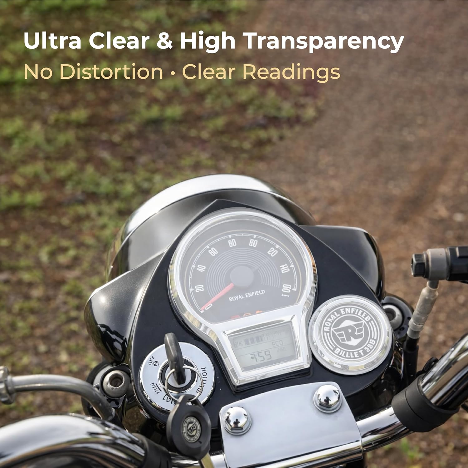 MIKANIX Speedometer & RPM Meter Glass Protector Compatible with RE Classic Reborn 350 | Ultra Clear Transparent Monsoon Cap | Scratch & Impact Resistant Cover