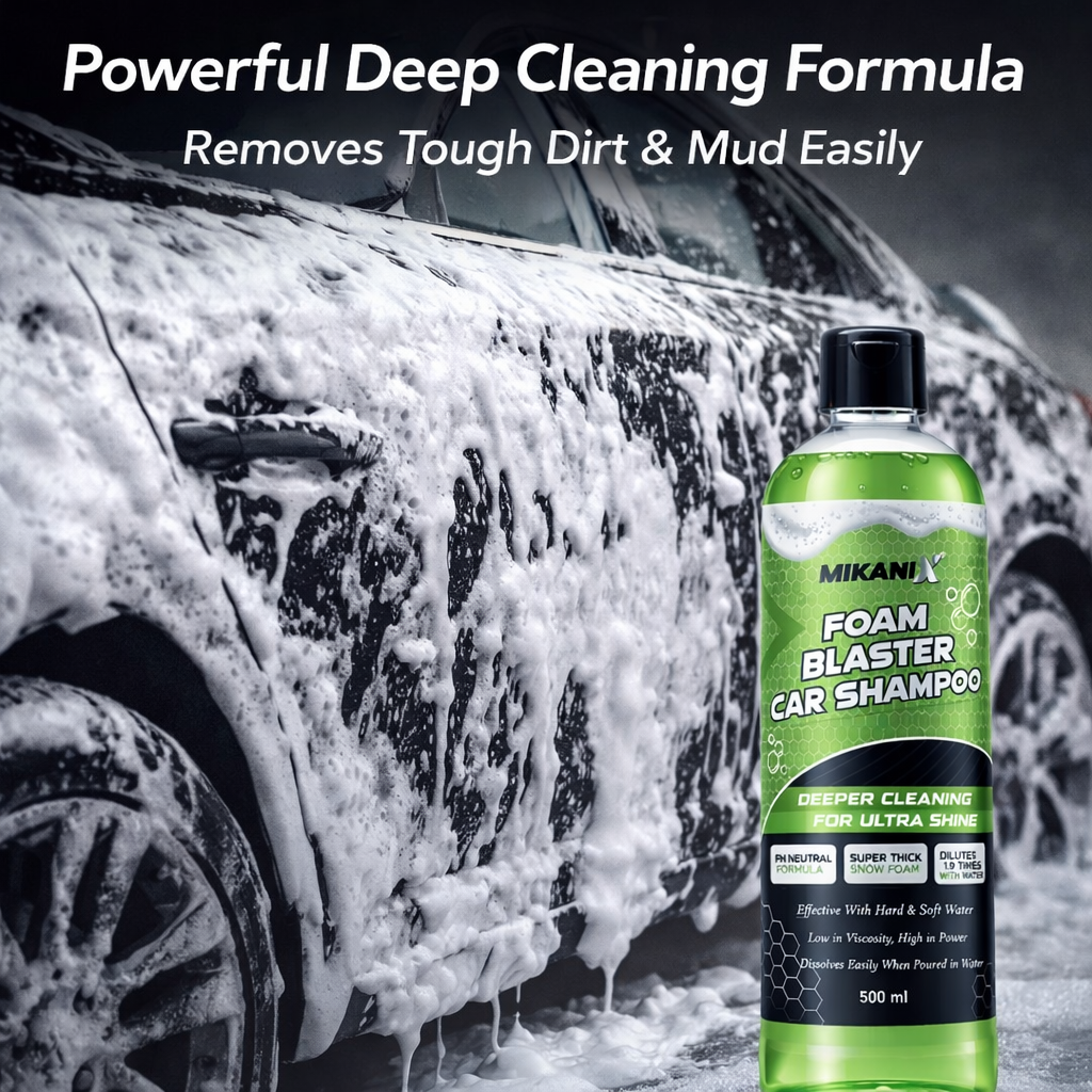 MIKANIX Foam Blaster Car Wash Shampoo | Concentrate Formula With Thick Foam to Remove Dirt & Grime for Car & Bike Exterior Cleaning | pH Neutral | 500 ML | Pack of 1