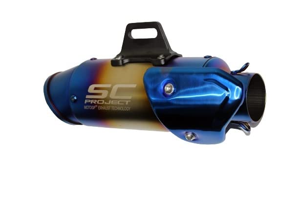Mikanix Project Racing Sports Silencer/Exhaust Muffler Pipe with Black Carbon Fiber Plate Slip-on Exhaust System for Bike/Motorcycle