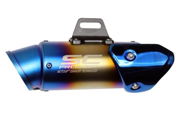 Mikanix Project Racing Sports Silencer/Exhaust Muffler Pipe with Black Carbon Fiber Plate Slip-on Exhaust System for Bike/Motorcycle