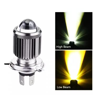 MIKANIX H4 LED Headlight Fog Lamp Projector Lens Universal for Bike and Car Fog Light, Dash Light Motorbike, Car Xenon
