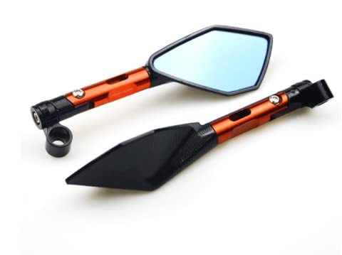 MIKANIX Universal CNC Aluminum Triangle Style Rear View Handlebar Side Mirrors for Bikes and Motorcycles