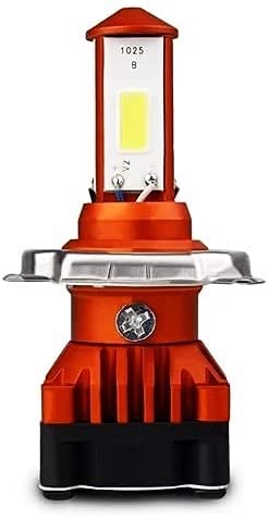 MIKANIX High Brightness Front DC Power Headlight Bulb For All Bikes 3 Side H4 White LED Headlight, Fog Lamp Motorbike, Car LED