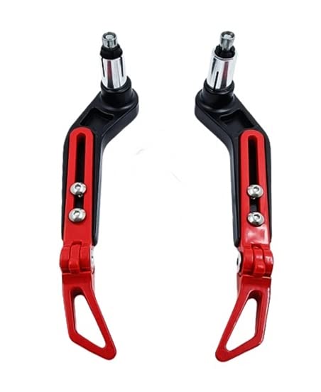 MIKANIX Universal and Adjustable Handlebar Brake Folding Clutch Lever Guard, Compatible with All Bikes (Red)