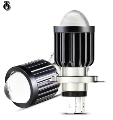 MIKANIX H4 LED Headlight Fog Lamp Projector Lens Universal for Bike and Car Fog Light, Dash Light Motorbike, Car Xenon