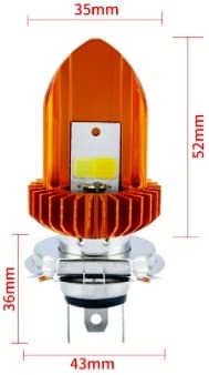 MIKANIX High Brightness LED H4 Fitting Headlight Bulb/Fog Lamp for All Bikes