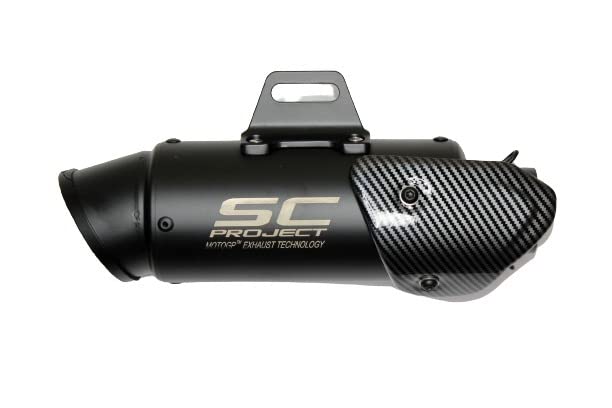 Mikanix Project Racing Sports Silencer/Exhaust Muffler Pipe with Black Carbon Fiber Plate Slip-on Exhaust System for Bike/Motorcycle