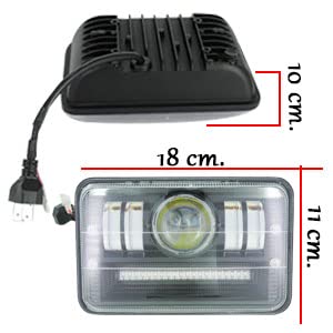 MIKANIX Splendor Police LED Headlight Projector Bulb High/Low Beam with 3 Mode Red/Blue & White Flashing Light