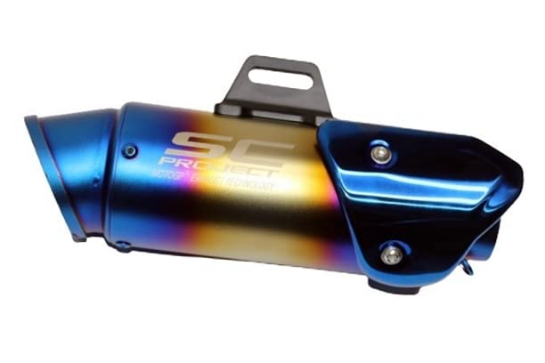 Mikanix Project Racing Sports Silencer/Exhaust Muffler Pipe with Black Carbon Fiber Plate Slip-on Exhaust System for Bike/Motorcycle