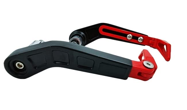 MIKANIX Universal and Adjustable Handlebar Brake Folding Clutch Lever Guard, Compatible with All Bikes (Red)