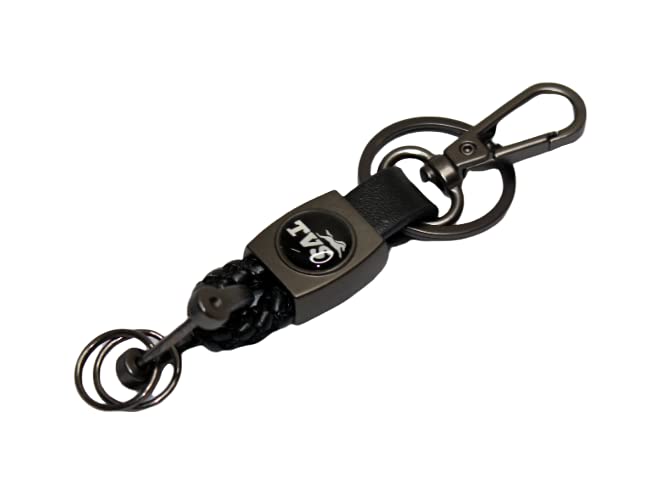 OBEROI'S TRADERS Premium Leather Anti-Rust Key Chain With 2 Key Rings & 1 Locking Hook Comptabile With/For TVS All Bikes