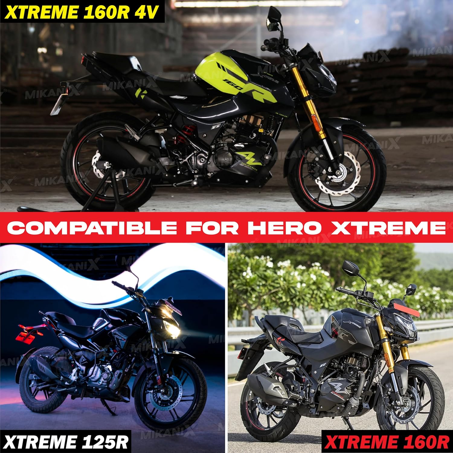 MIKANIX Motorcycle Leg Guard Heavy Duty Safety Protector Leg Guard Compatible for Hero Xtreme All Models
