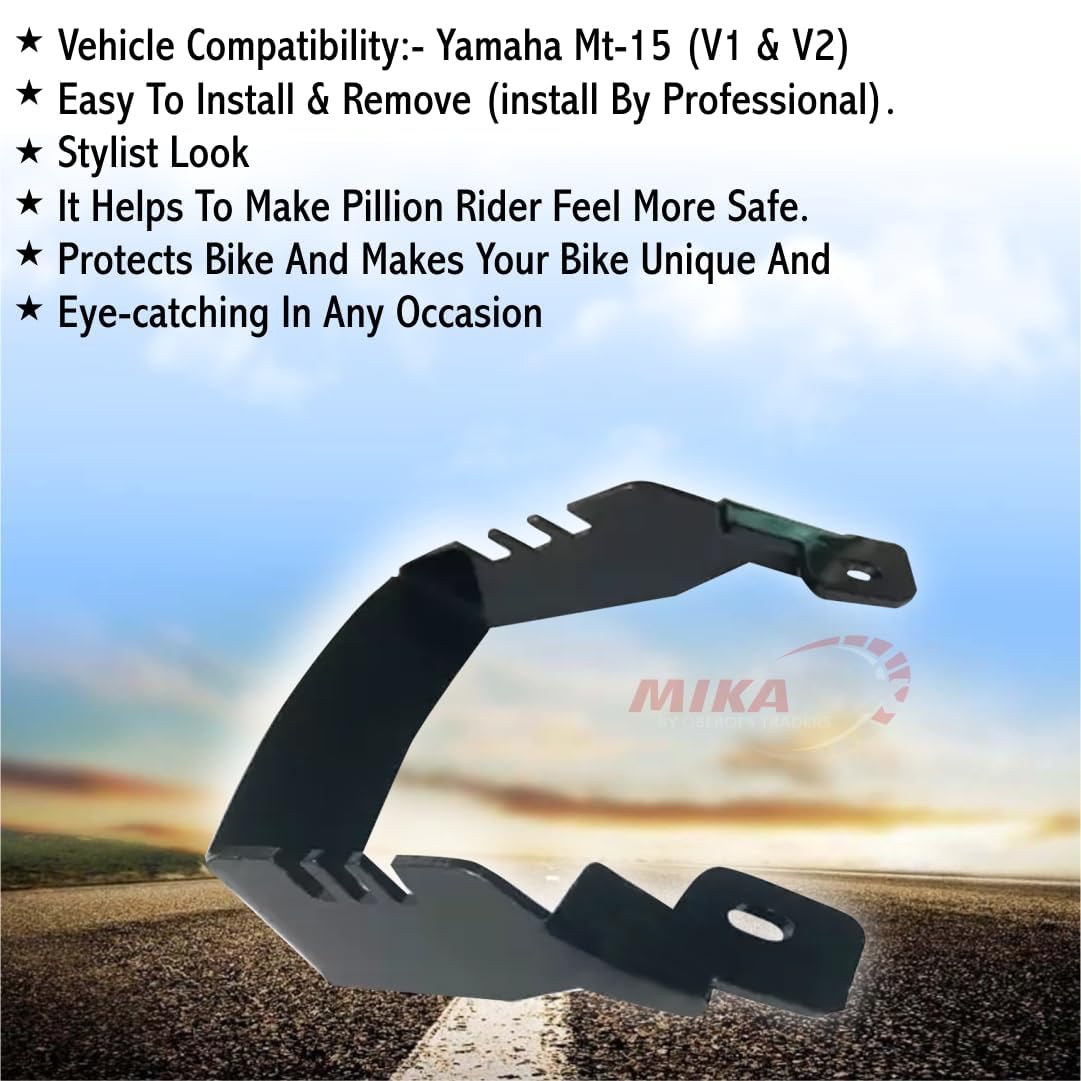 MIKANIX MT 15 Grab Rail Bar/Back Support Pillion/Tail Protector Handle for Yamaha MT 15 V1 & V2