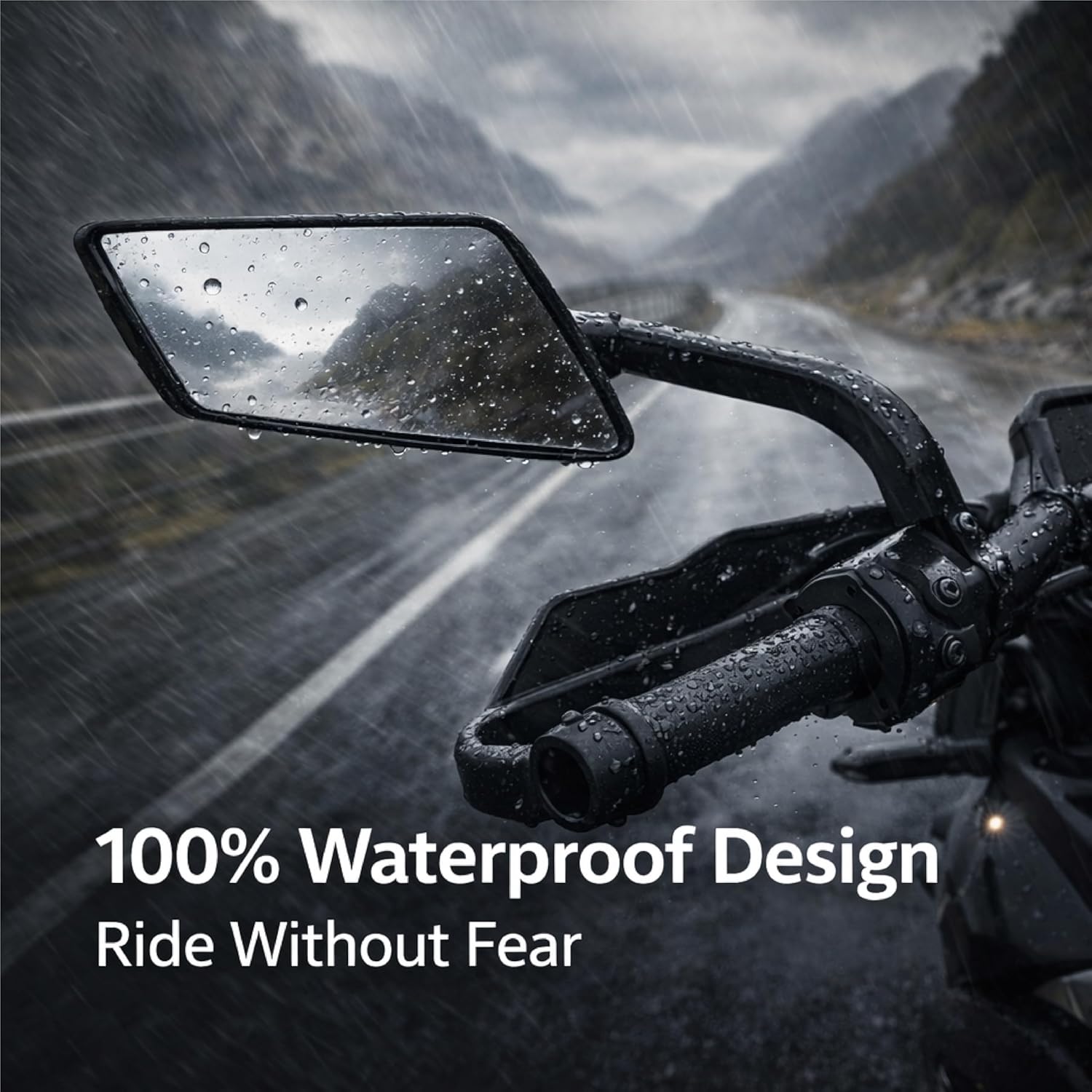 MIKANIX Universal York Motorcycle Rear View Mirror | Handlebar Side Mirror | Wide Angle Clear Glass | 360° Adjustable | Vibration Resistant | Compatible with All Bikes & Scooters | Black