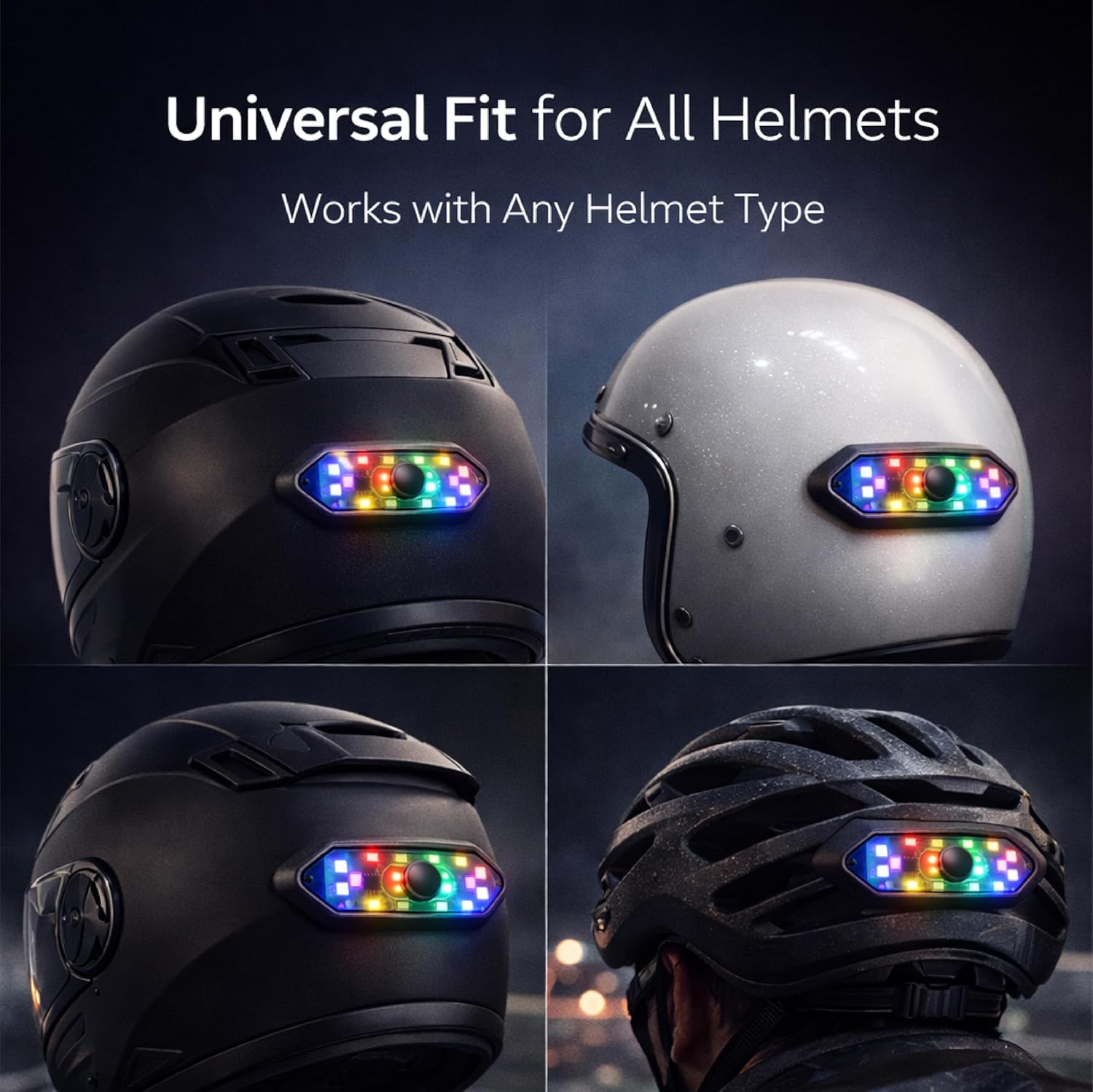 MIKANIX ABS Universal Helmet LED PCR Light with 3 Modes of Flashing | Blinking Strobe Rear Warning Red Safety Night Riding Light USB Charging Cable