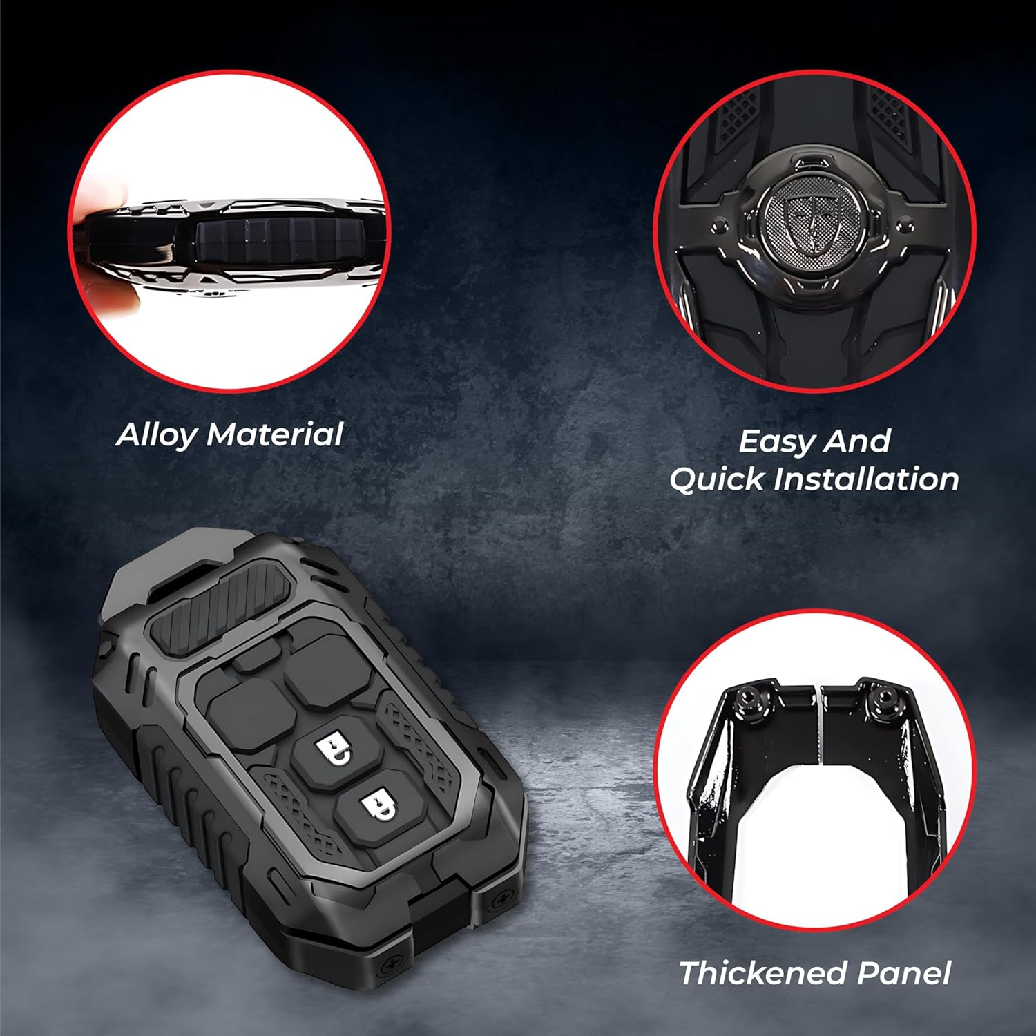 MIKANIX Transformer Series Car Key Cover | Premium Metal Black Soft Silicone Key Shell with Keychain for Toyota Rumion, Urban Cruiser, Hyryder, Glanza (HYRYDER)