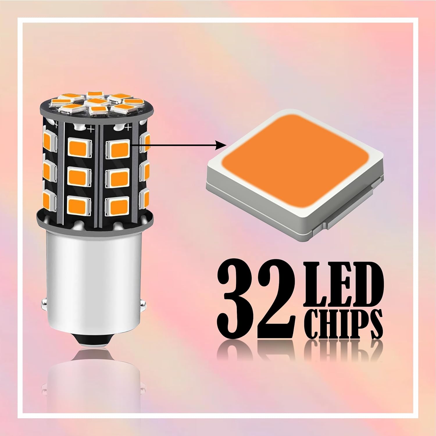 MIKANIX Super Bright Universal 360° Reflecting LED Indicator Bulbs Set of 4 Indicator Light For Bikes And Cars (Cross Pin) Orange