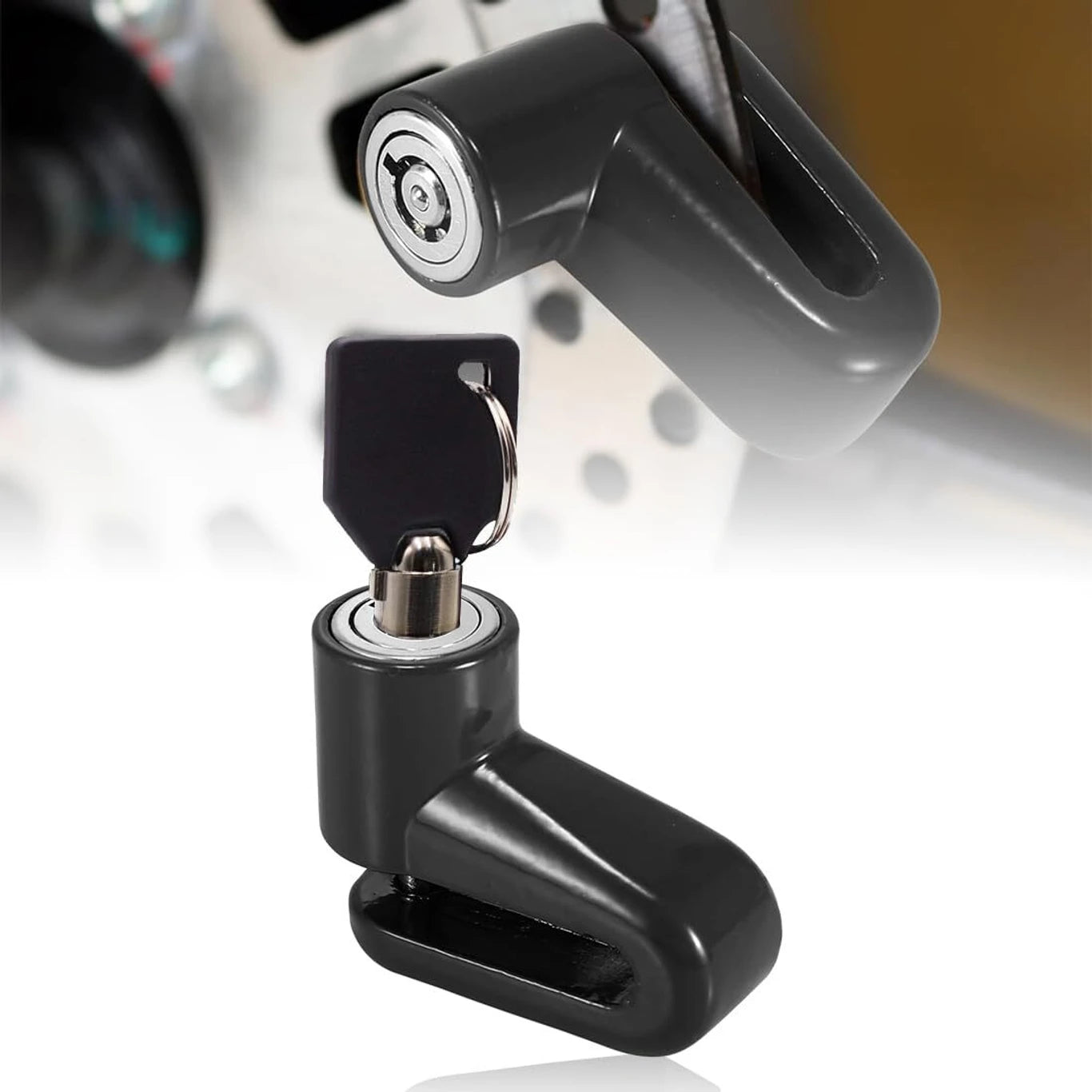 BRXR Stainless Steel Heavy Duty Anti Theft Motorcycle Disc Brake Lock for All Bikes Disc Lock (Black)