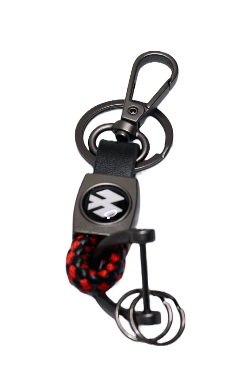 OBEROI'S TRADERS Leather Anti-Rust Key Chain With 2 Key Rings & 1 Locking Hook For Bajaj All Bikes