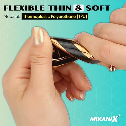 OBEROI'S TRADERS Premium Key Cover for Swift, Dzire, Ritz, WagonR, S-Cross, Ertiga, A-Star, Celerio, Ciaz, Brezza, Baleno with Nippon 4-Button Smart Key Cover/Shell | Black & Gold