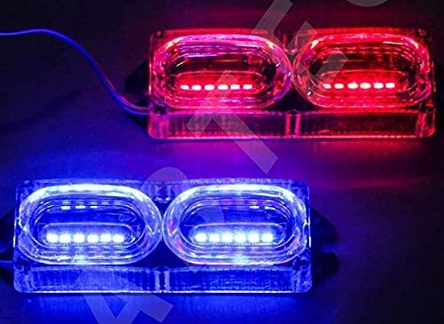 MIKANIX Red-Blue Flasher Police LED Light for Bikes and Car - Pack of 2