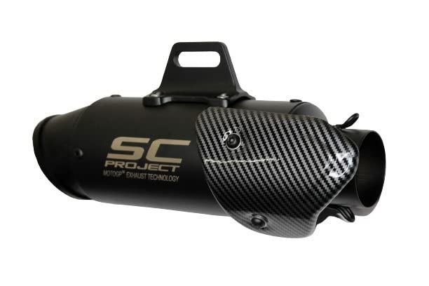 Mikanix Project Racing Sports Silencer/Exhaust Muffler Pipe with Black Carbon Fiber Plate Slip-on Exhaust System for Bike/Motorcycle