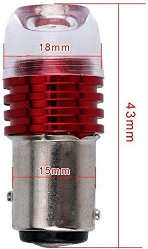 OBEROI'S TRADERS Universal Brake Light, Tail Light, Reversing Light, Parking LED Bulb, Back Light Indicator Bulb For Bike and Car (Pack of 2) | Silver and Red