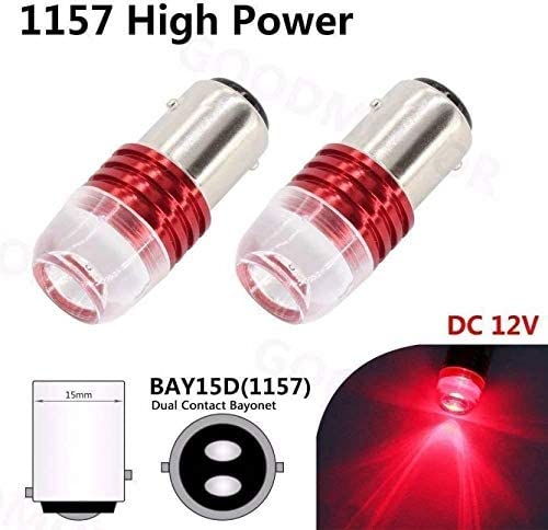 OBEROI'S TRADERS Universal Brake Light, Tail Light, Reversing Light, Parking LED Bulb, Back Light Indicator Bulb For Bike and Car (Pack of 2) | Silver and Red