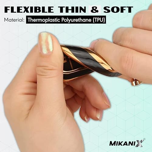 MIKANIX Premium Car Key Cover for 3-Button Flip Keys | Stylish Black & Gold Key Shell for Thar, Xuv700, Scorpio-N 2023, Bolero (Pack of 1)