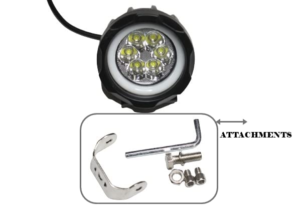 MIKANIX Harley Universal 6 LED Blue Ring Fog Lights Pair High Brightness Power With Heavy clamps Fog Lamp, Dash Light Motorbike, Car, Van For Car (Pack of 2)