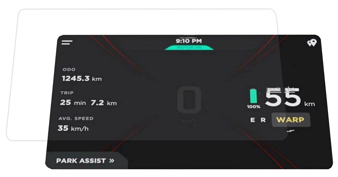 MIKANIX Ather Scooter 9H Full Speedo Meter Display Screen Tempered Glass/Guard Anti Scratch Protector