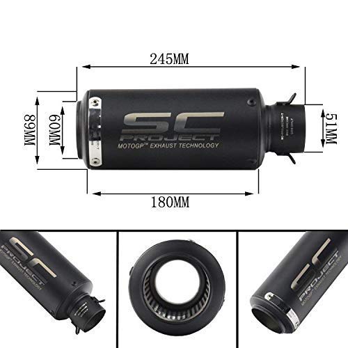 Mikanix Universal Project Small Racing Sports Silencer/Exhaust Muffler Pipe for Motorcycle Slip-on Exhaust System