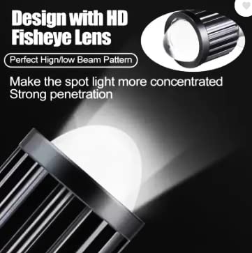 MIKANIX H4 LED Headlight Fog Lamp Projector Lens Universal for Bike and Car Fog Light, Dash Light Motorbike, Car Xenon