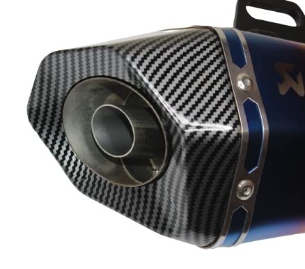 Mikanix Universal Akrapovic Racing Sports Silencer / Exhaust Multicolor Muffler Pipe with Clamps Slip-on Exhaust System For Bike