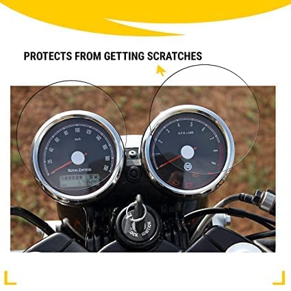 OBEROI'S TRADERS Speedo Meter Display Screen Tempered Glass/Guard Anti Scratch Protector Compatible for Royal Enfield Interceptor 650 / Continental GT 650