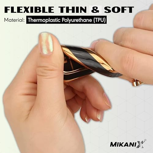 OBEROI'S TRADERS Premium Key Cover Compatible with Skoda Octavia, Laura, Superb, Fabia, Rapid, Polo, Vento, Jetta, Ameo 3-Button Smart Key | Elegant Black & Gold Key Case Shell