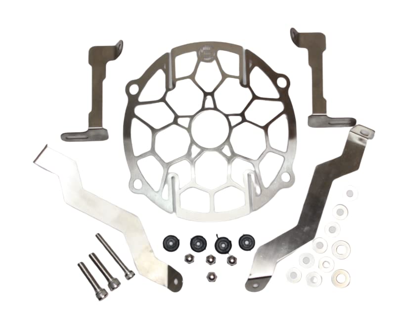 MIKANIX Stainless Steel Motorcycle Headlight Protector Grill/Jali Cover For H'nees CB 350.